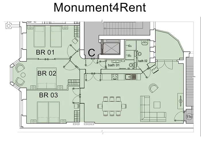 Apartman 1,399 Sq Ft Historic Landmark, Checkpoint Charlie *