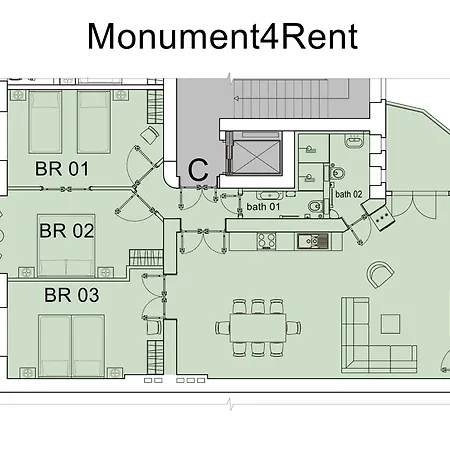 Apartment Aptc Downtown Monument4rent Near Checkpoint Charlie *